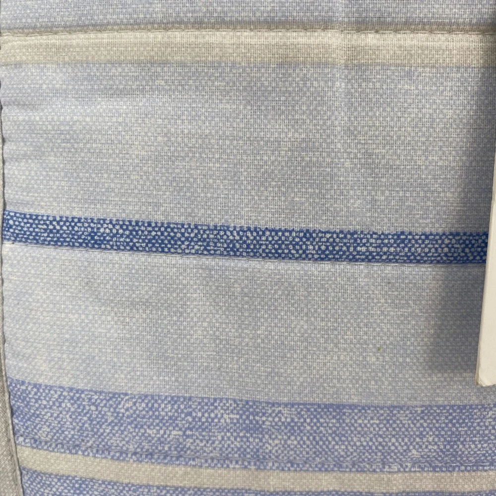 Tommy Hilfiger Quilt Set Full Queen Blue Bold Stripe Textured 100% Cotton Preppy
